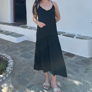 ZARA black silky maxi dress